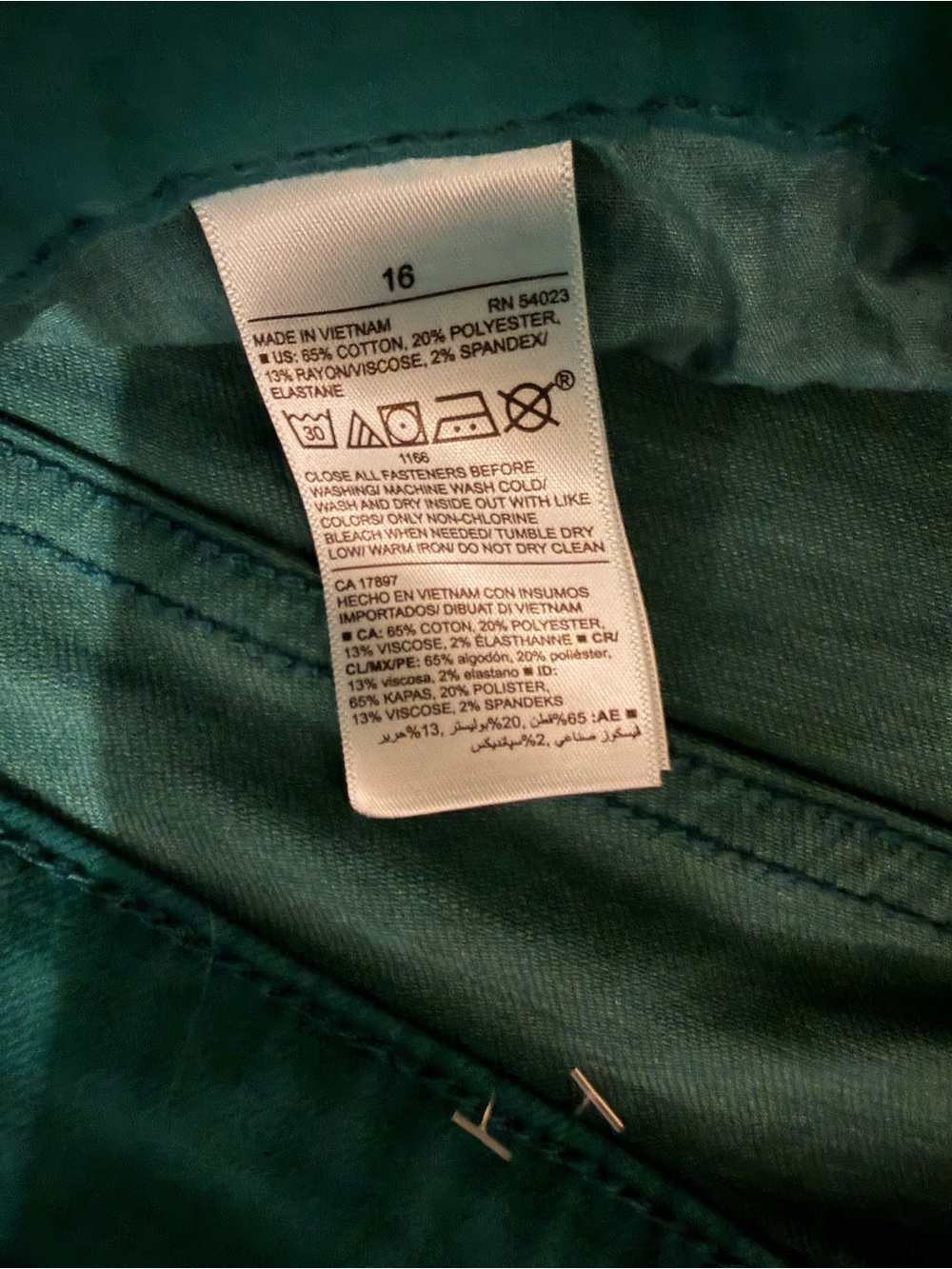 Slim Fit women’s Jeans in Teal - Picture 3 of 3